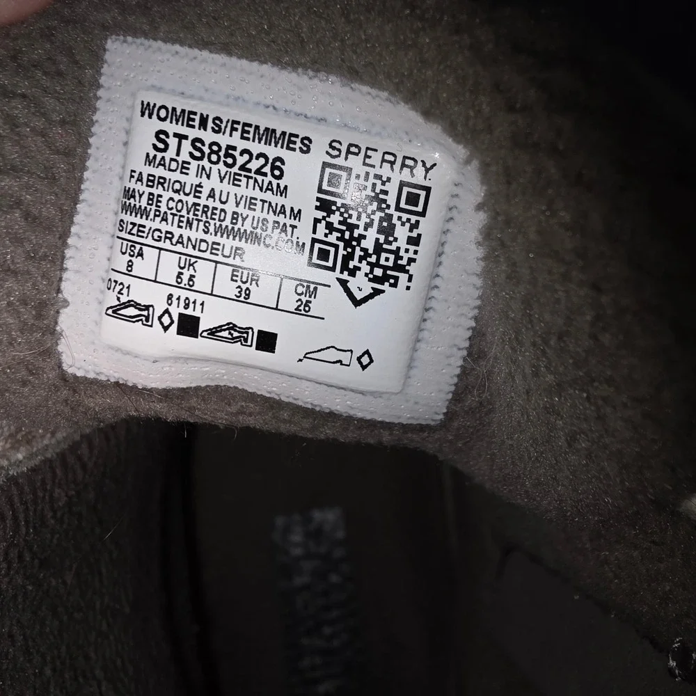 Sperry Saltwater Canvas Duck Boots Womens 8 Grey Tan‎ Coral STS85226 Waterproof